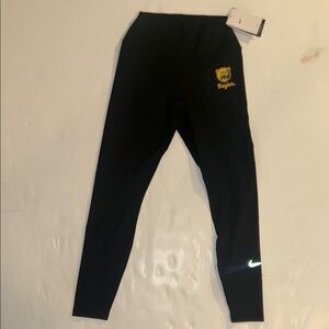 Nike womens Black Leggings with Yellow Baylor Bear